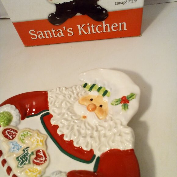 Fritz And Floyd Santa's Kitchen Canape Plate Christmas Cookies Holiday - Picture 3 of 13